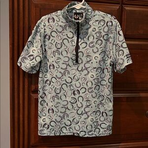 Kerrits horseshoe Patterned Short Sleeve riding shirt